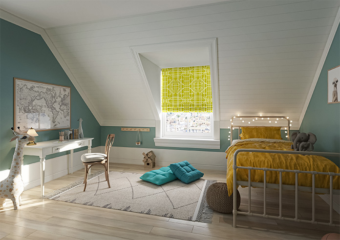 Bamboo Brights, Chartreuse - Roman Blind - Image 6